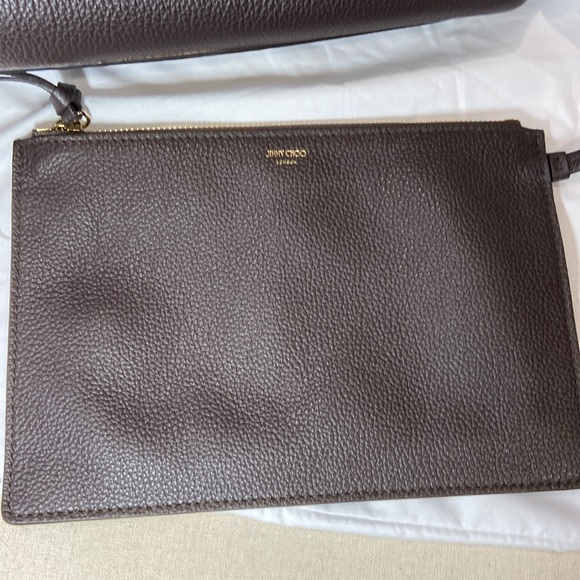 Jimmy Choo Nine2Five E/W Leather Tote + Pouch - Picture 9 of 15